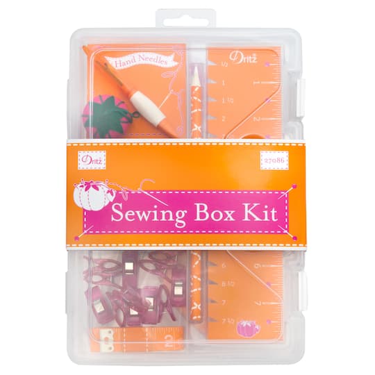 Dritz&#xAE; Essential Sewing Box Kit &#x26; Tools